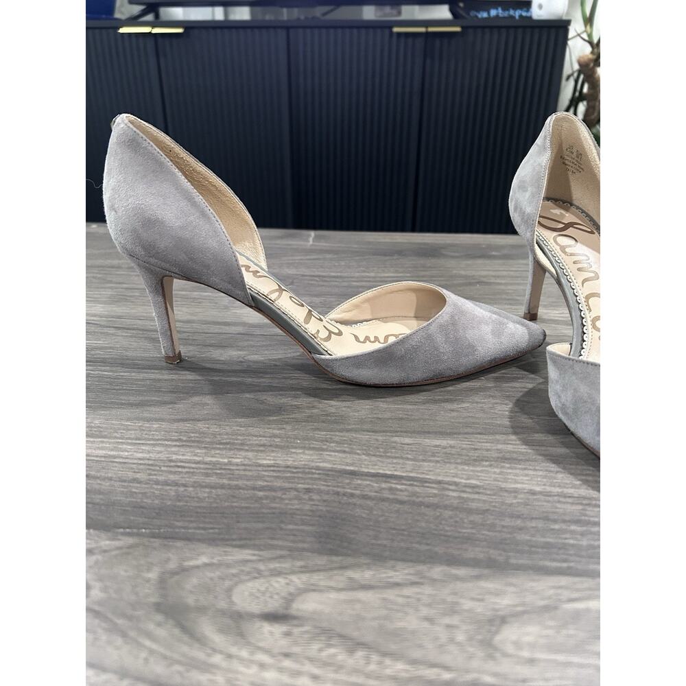 VGC Sam Edelman Delilah Women's 8.5M Grey Suede Leather High Heels - Picture 4 of 12